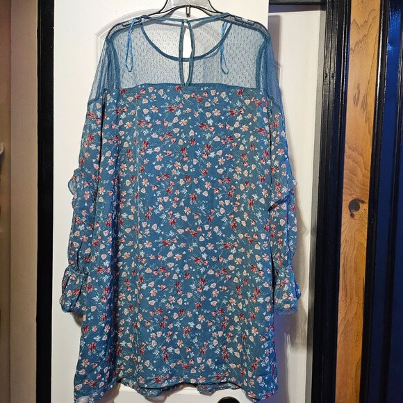 NWT Francesca's Collections Women's Floral Printed Mesh Top Midi Dress in Medium - Picture 5 of 9